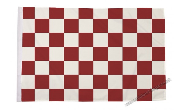 Maroon and White Check Flag (Sleeved)